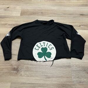 FISLL Womens Sweatshirt Boston Celtics NBA Basketball Women's Crop Medium Black
